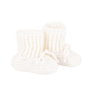 Knit Baby Booties in Ivory