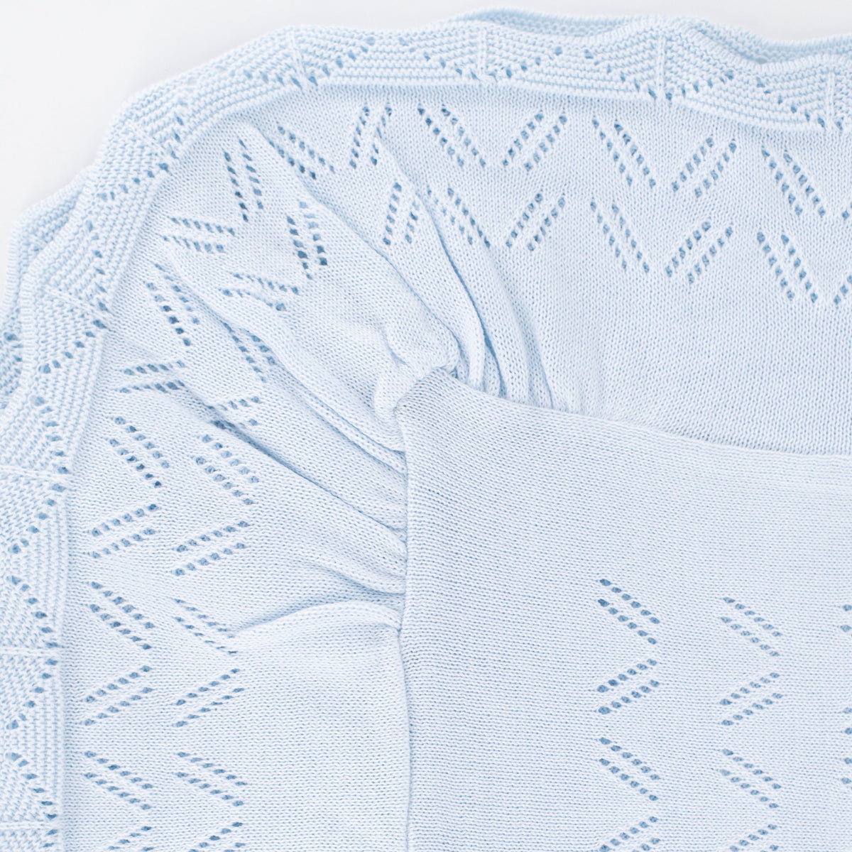 Knit Baby Blanket in Light Blue