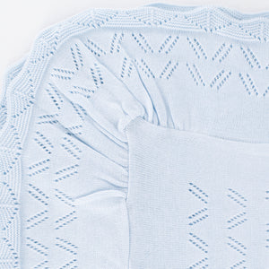 Knit Baby Blanket in Light Blue