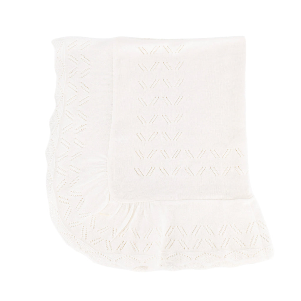 Knit Baby Blanket in Ivory