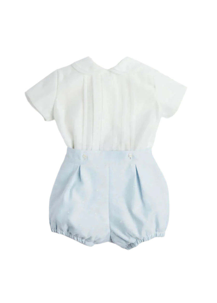 Peter Pan Collar Two Piece Set in Pale Blue (3mths-4yrs) Sets from Pepa London