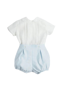 Peter Pan Collar Two Piece Set in Pale Blue (3mths-4yrs) Sets from Pepa London