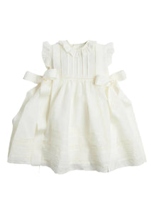 Embroidered Lace Trim Dress in Ivory (6mths-5yrs) Dresses  from Pepa London