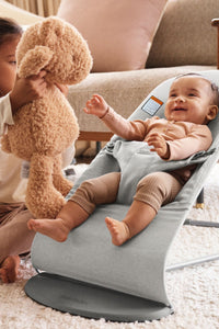 Bouncer Bliss in Woven Mélange Light Gray