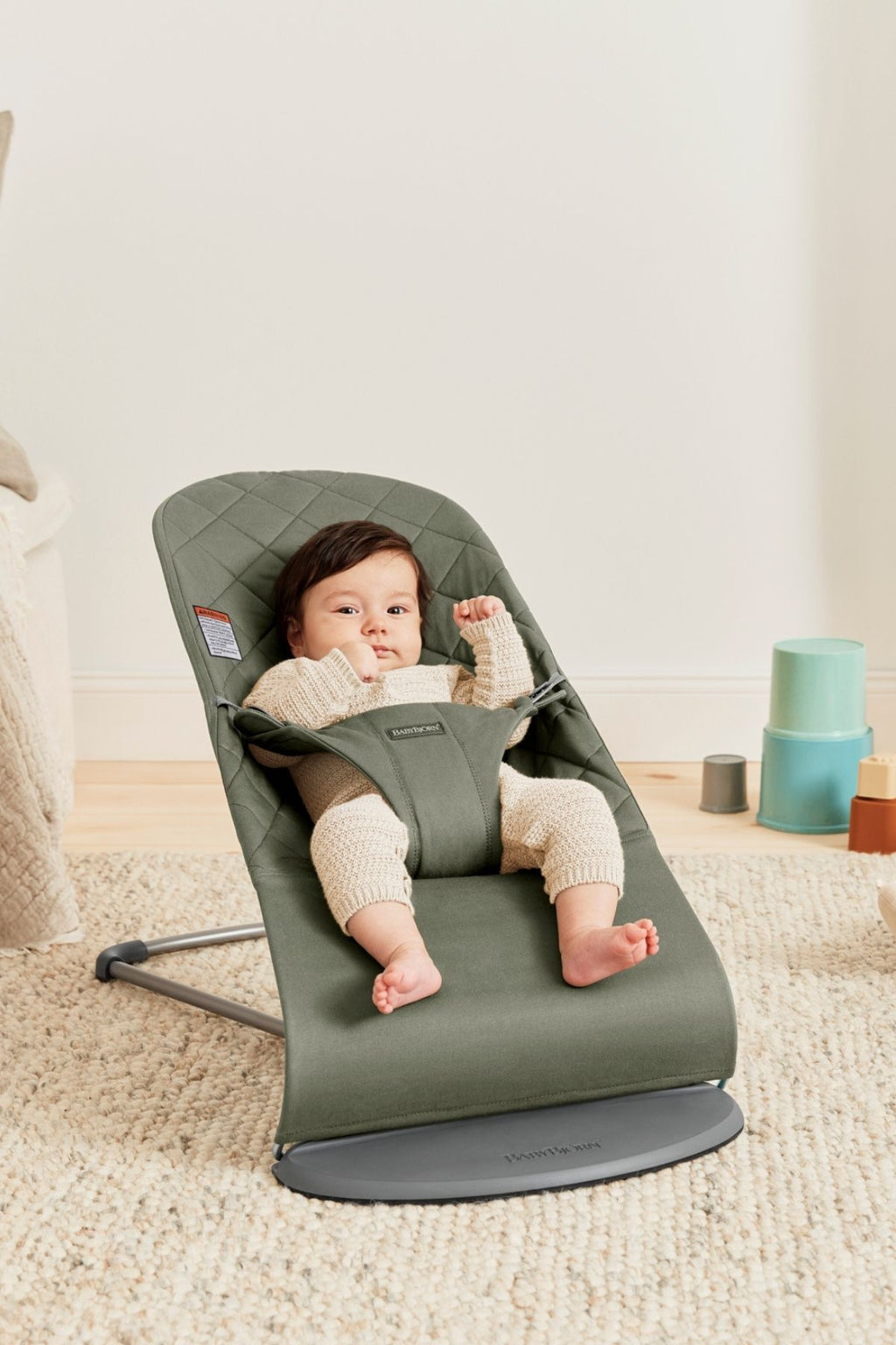 Bouncer Bliss in Petal Quilt Dark Green