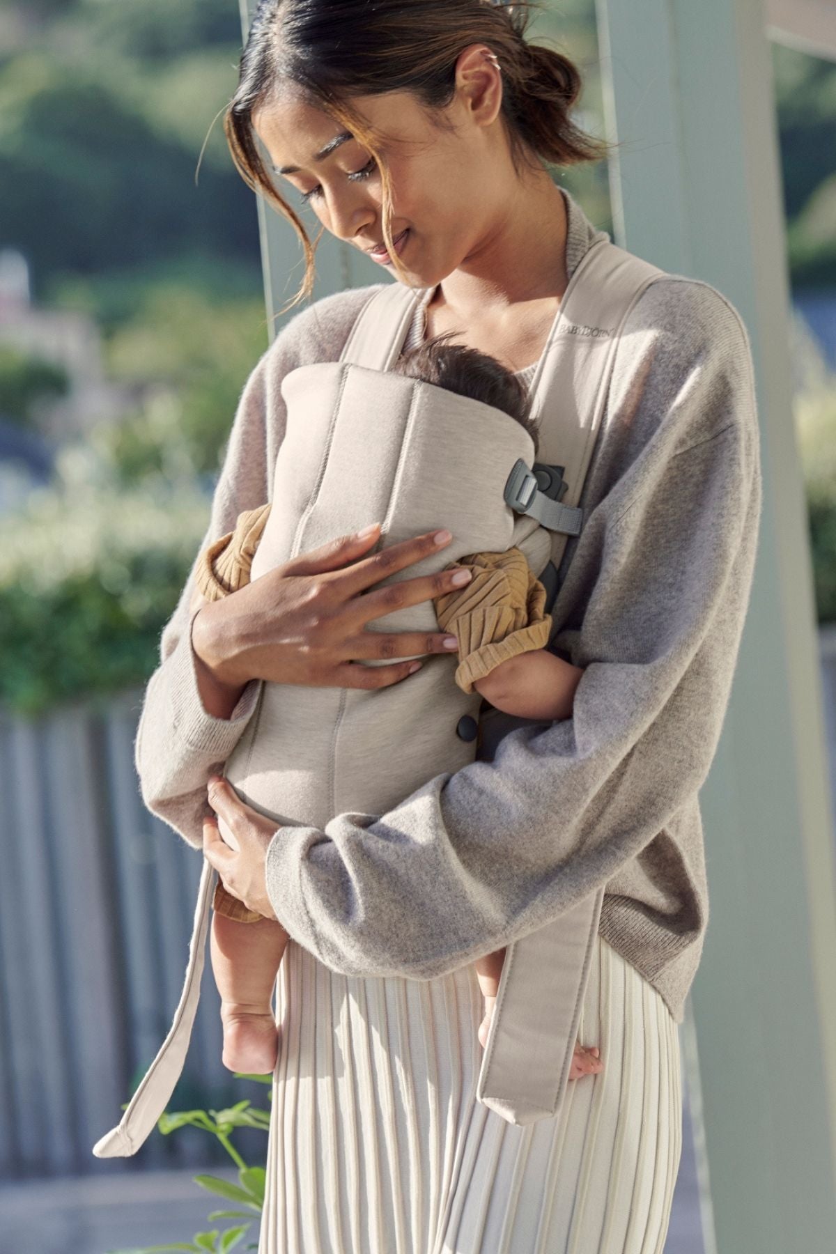 Baby Carrier Mini in 3D Jersey in Light Beige