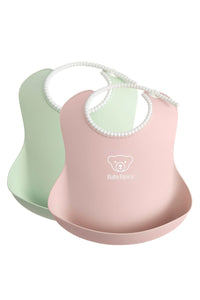 Baby Bib in Powder Green & Powder Pink, Set of 2