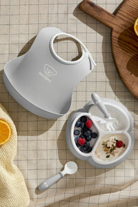 Mealtime Set in Gray, Set of 4