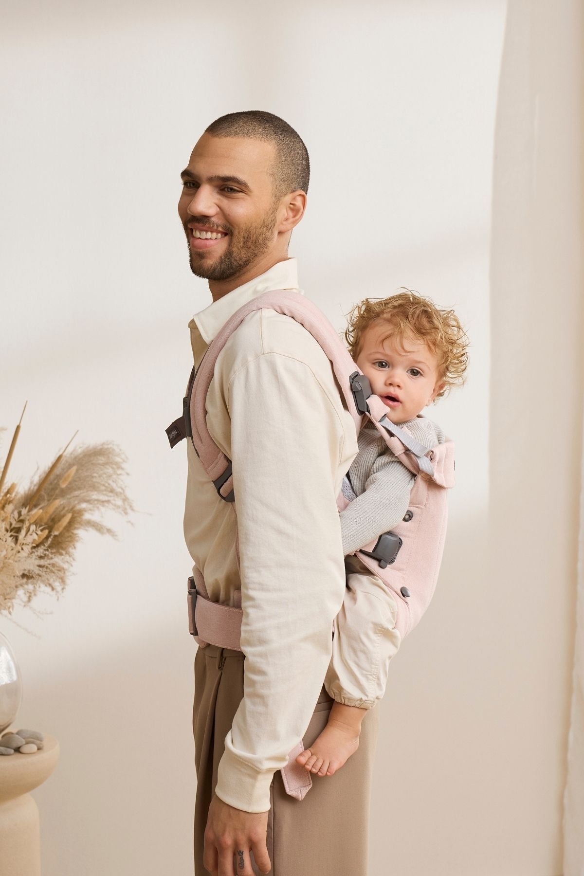 Baby Carrier Harmony in Woven Mélange Light Pink