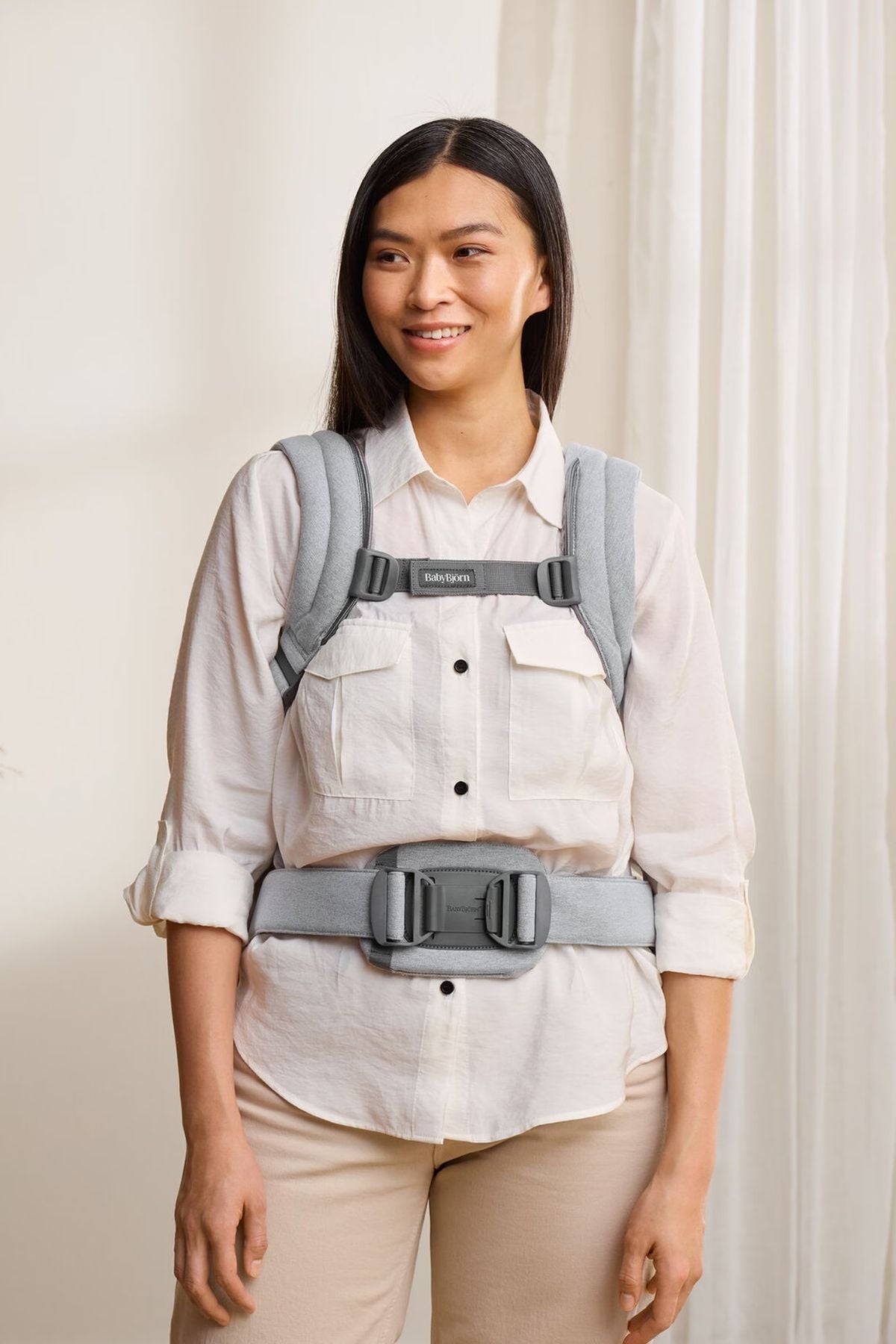 Baby Carrier Harmony in Woven Mélange Light Gray