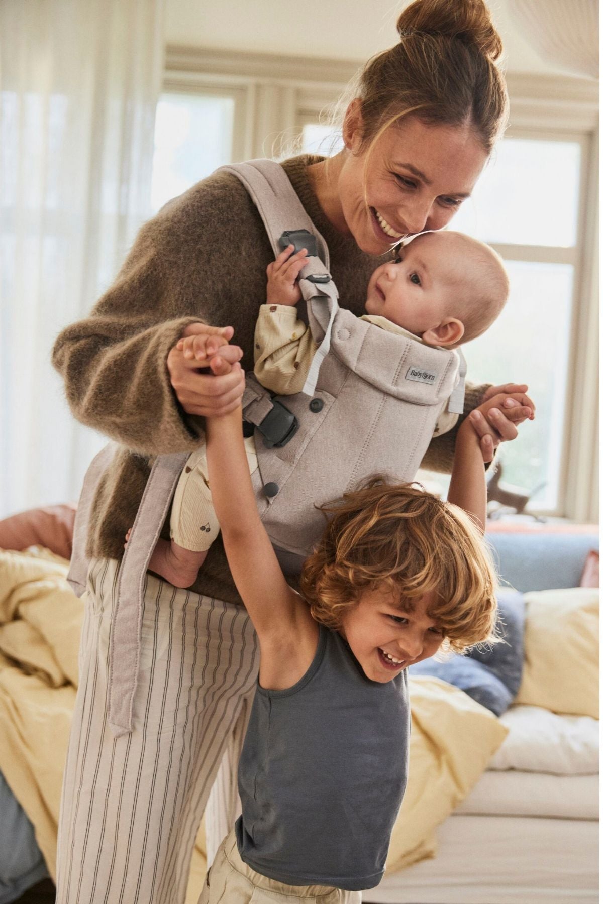 Baby Carrier Harmony in Woven Mélange Light Beige