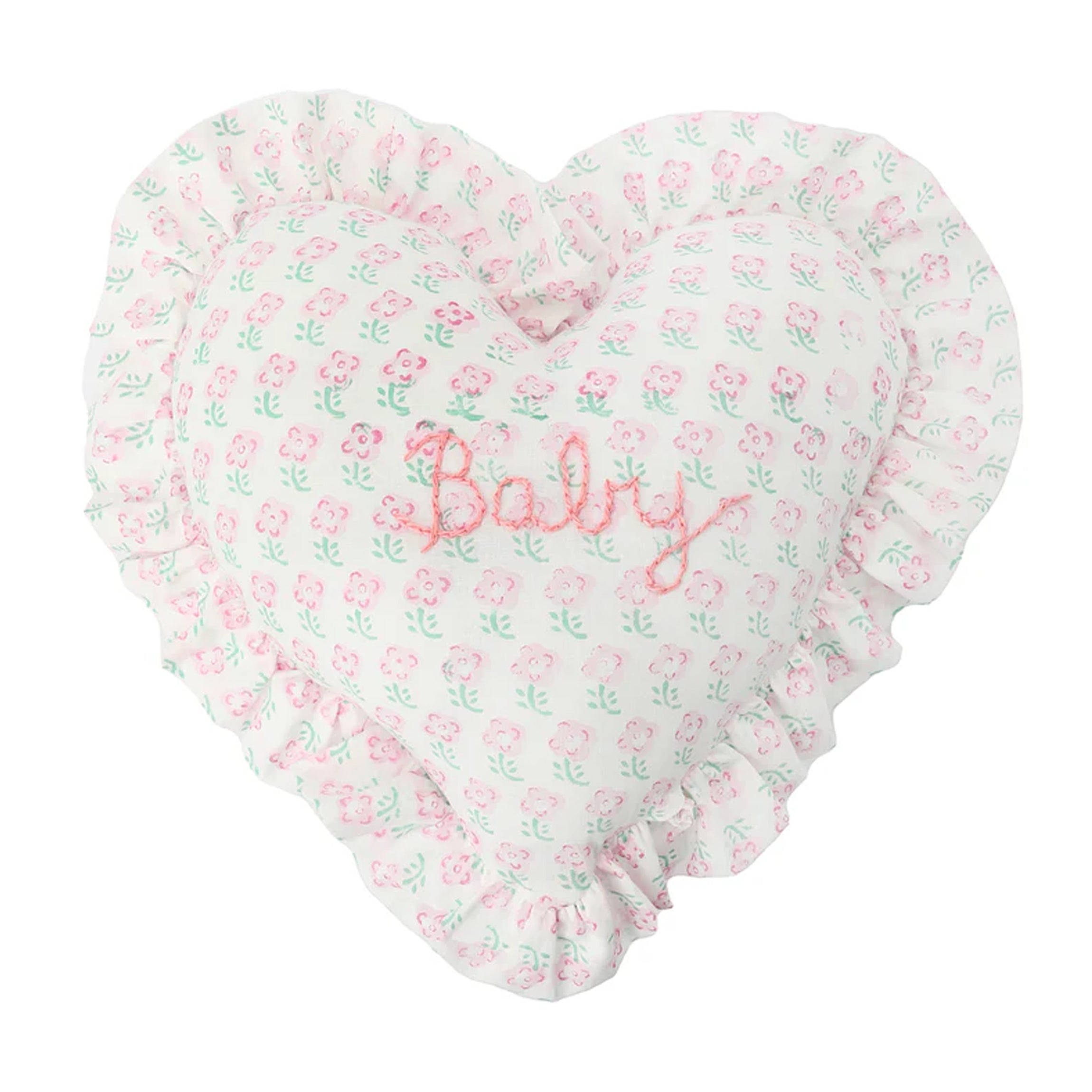 Baby Heart Ruffle Pillow | Tricia Lowenfield Design | Over The Moon