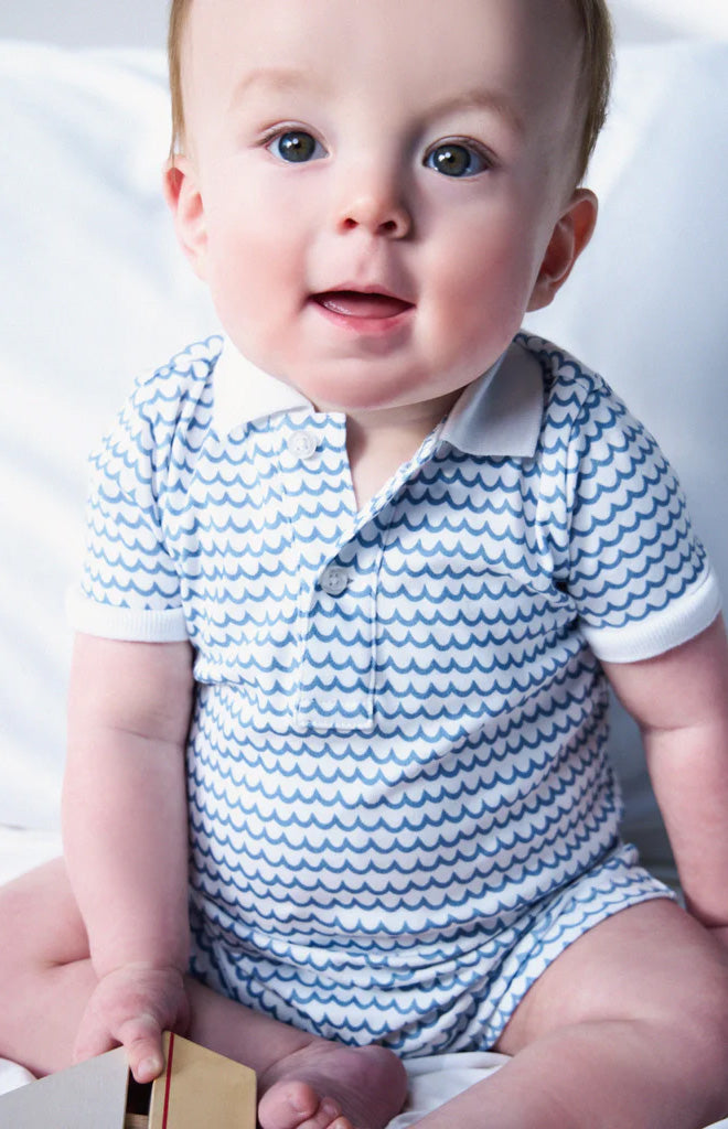 Baby's Pima Louis Play Romper in La Mer