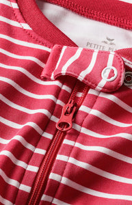 Baby’s Pima Romper in Red Stripe