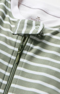 Baby’s Pima Romper in Sage Stripe