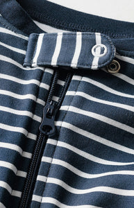 Baby’s Pima Snug Fit Romper in Navy Stripe