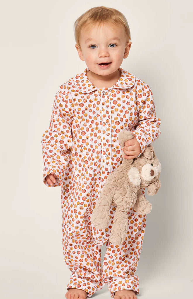 Baby’s Twill Cambridge Romper in Pumpkin Patch