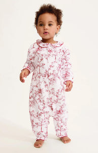 Baby’s Twill Madeline Romper in Red Timeless Toile