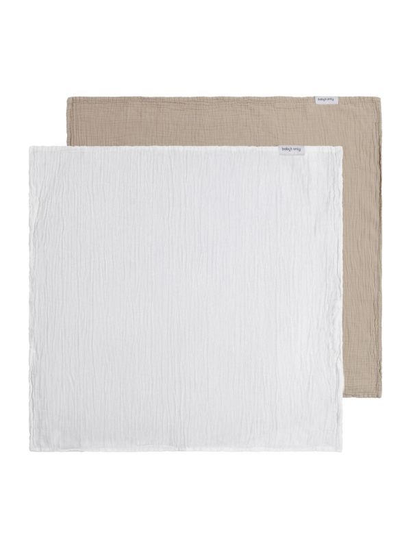 Baby's Only Tender Hydrofiele Doek – Beige/Wit – 115 x 115 cm – 2-Pack