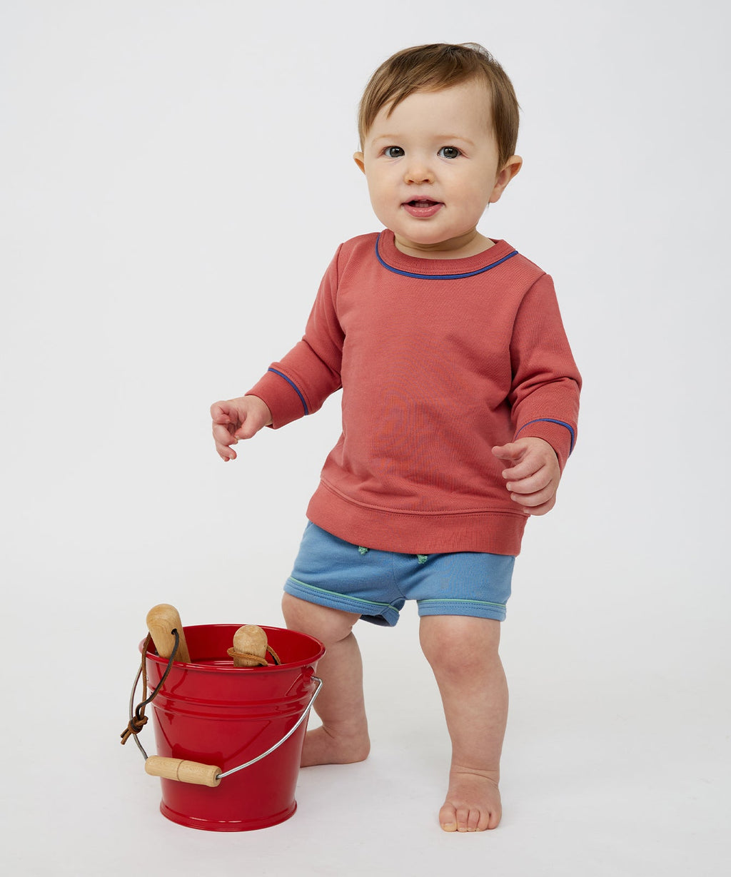 Bailey Baby Short in Dusty Blue