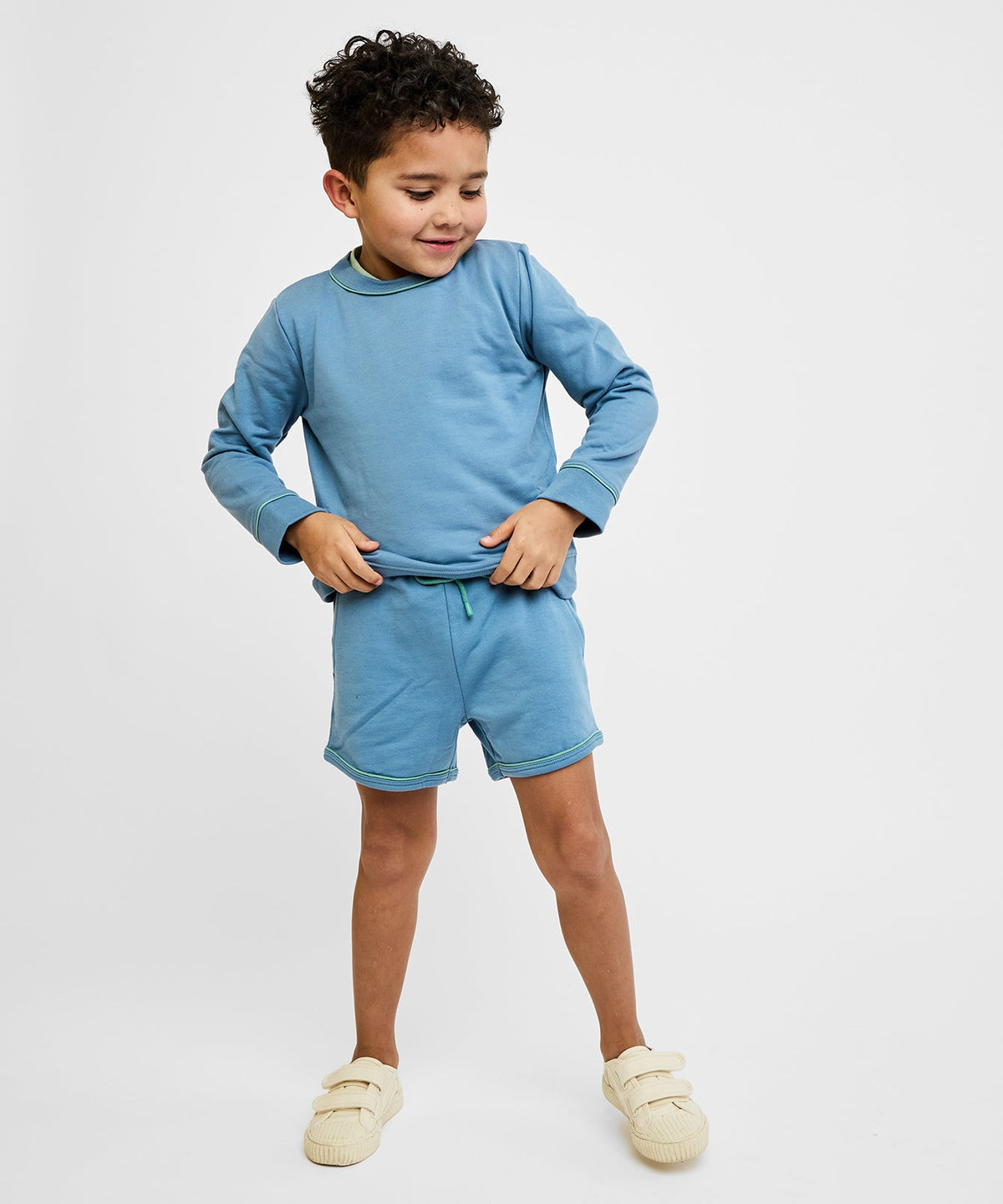 Bailey Short in Dusty Blue