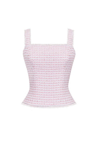 The Bailey Top in Pink & White