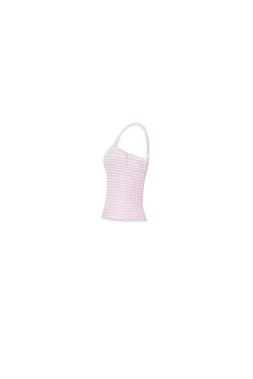 The Bailey Top in Pink & White