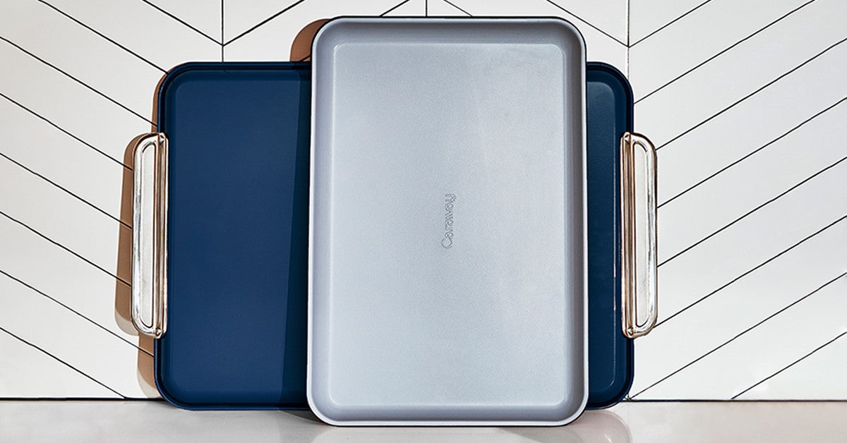 2-Piece Non-Toxic Ceramic-Coated Baking Sheets, Non-Stick Coating