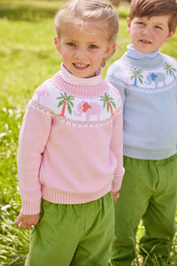 Striped Turtleneck in Light Pink