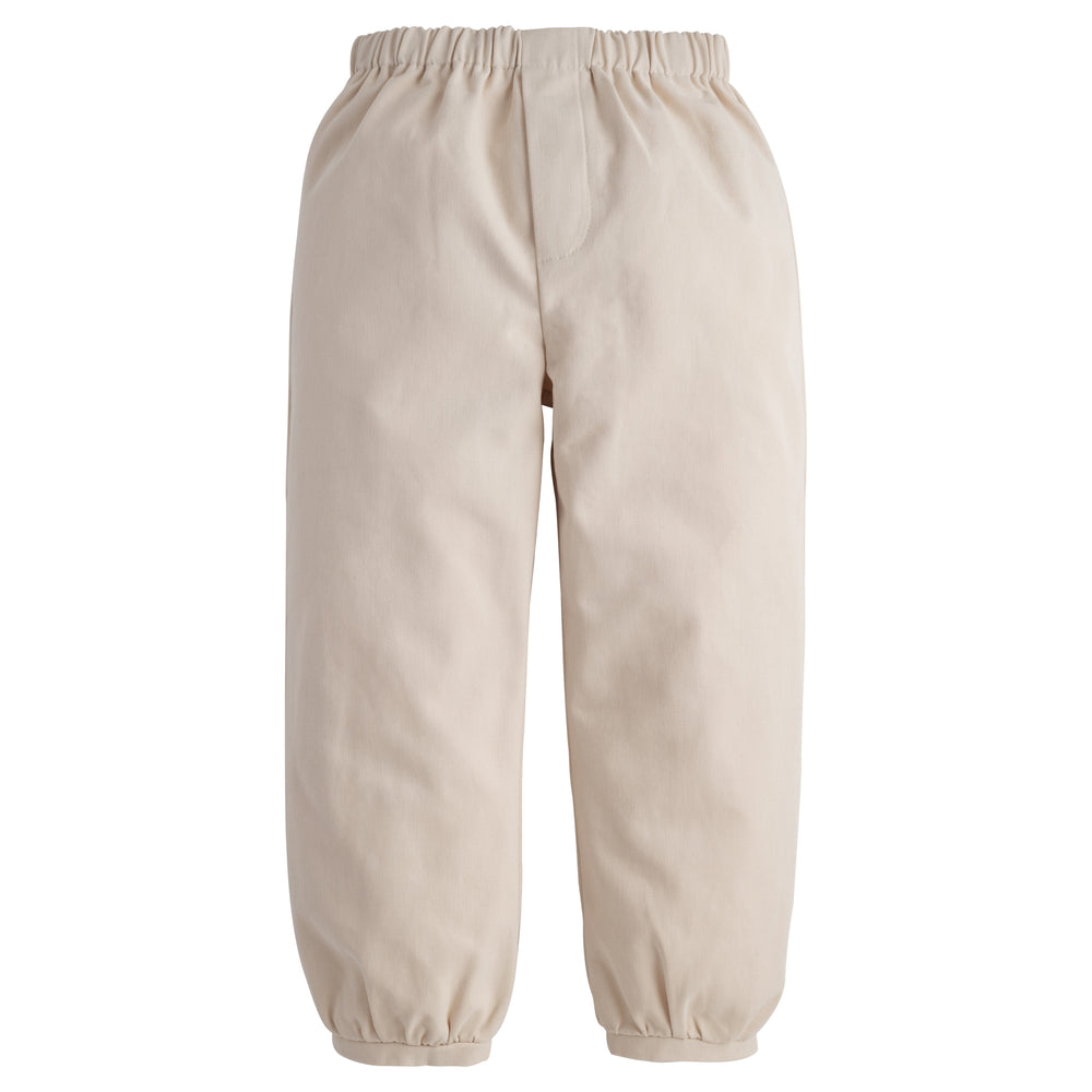 Little English classic children's clothing banded khaki twill pant for toddler boys with elastic waistband
