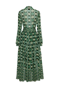 Barbara Dress in Ashford Geo Moss