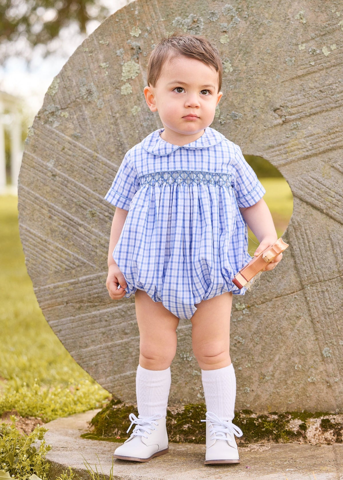 little english classic children's clothing blue and white boys plaid for fall 