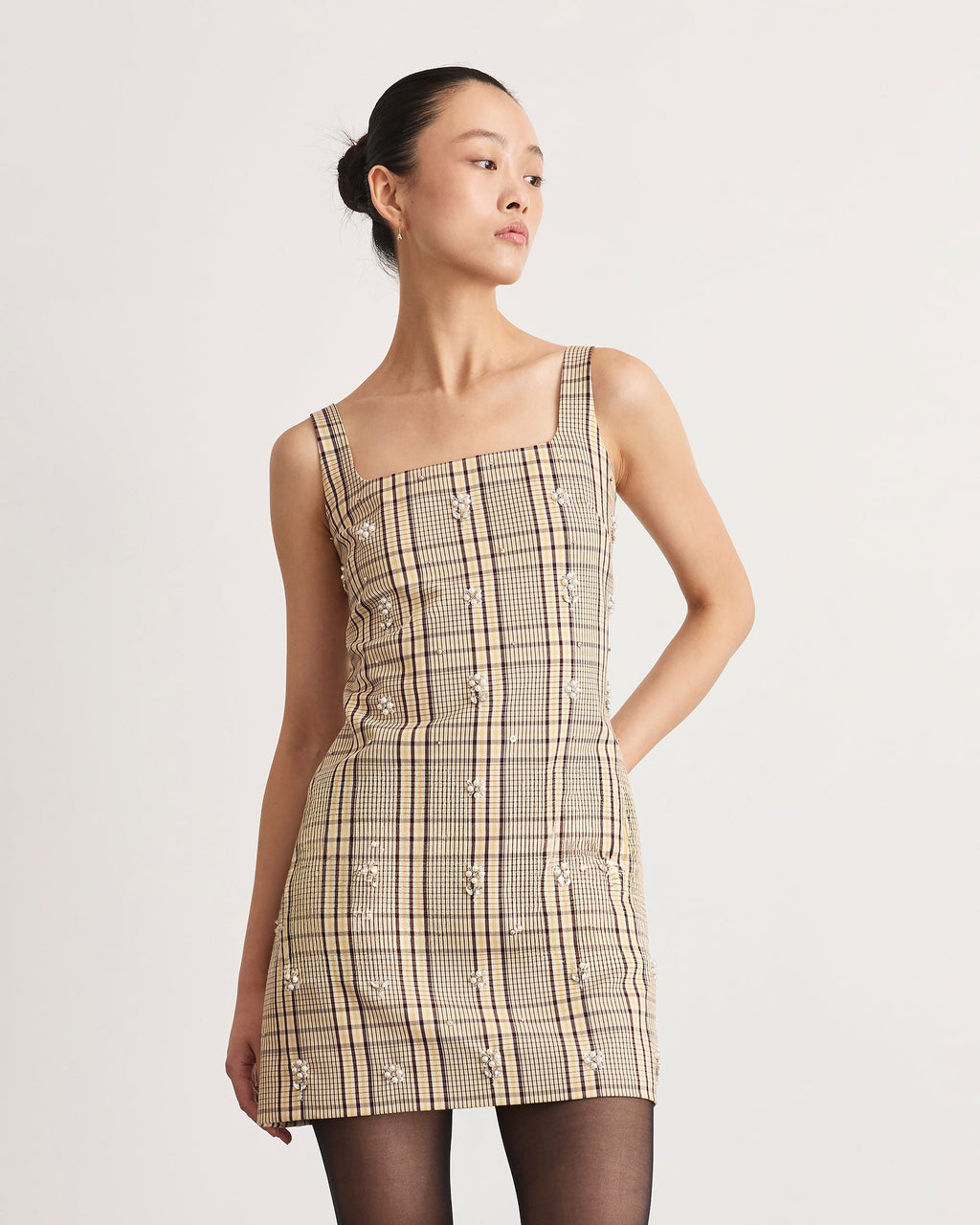 Barton Dress in Wheat/Deep Redwood Multi