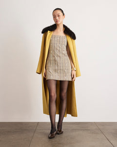 Barton Dress in Wheat/Deep Redwood Multi