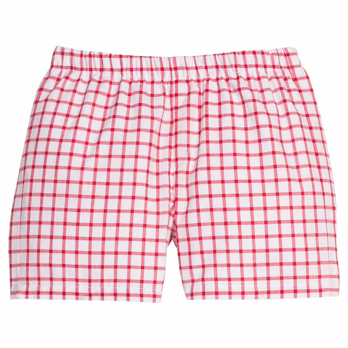 Little English traditional children's clothing, Boy's basic short in Red Windowpane for Summer