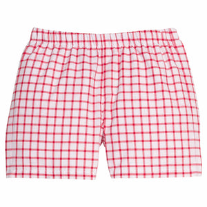 Little English traditional children's clothing, Boy's basic short in Red Windowpane for Summer