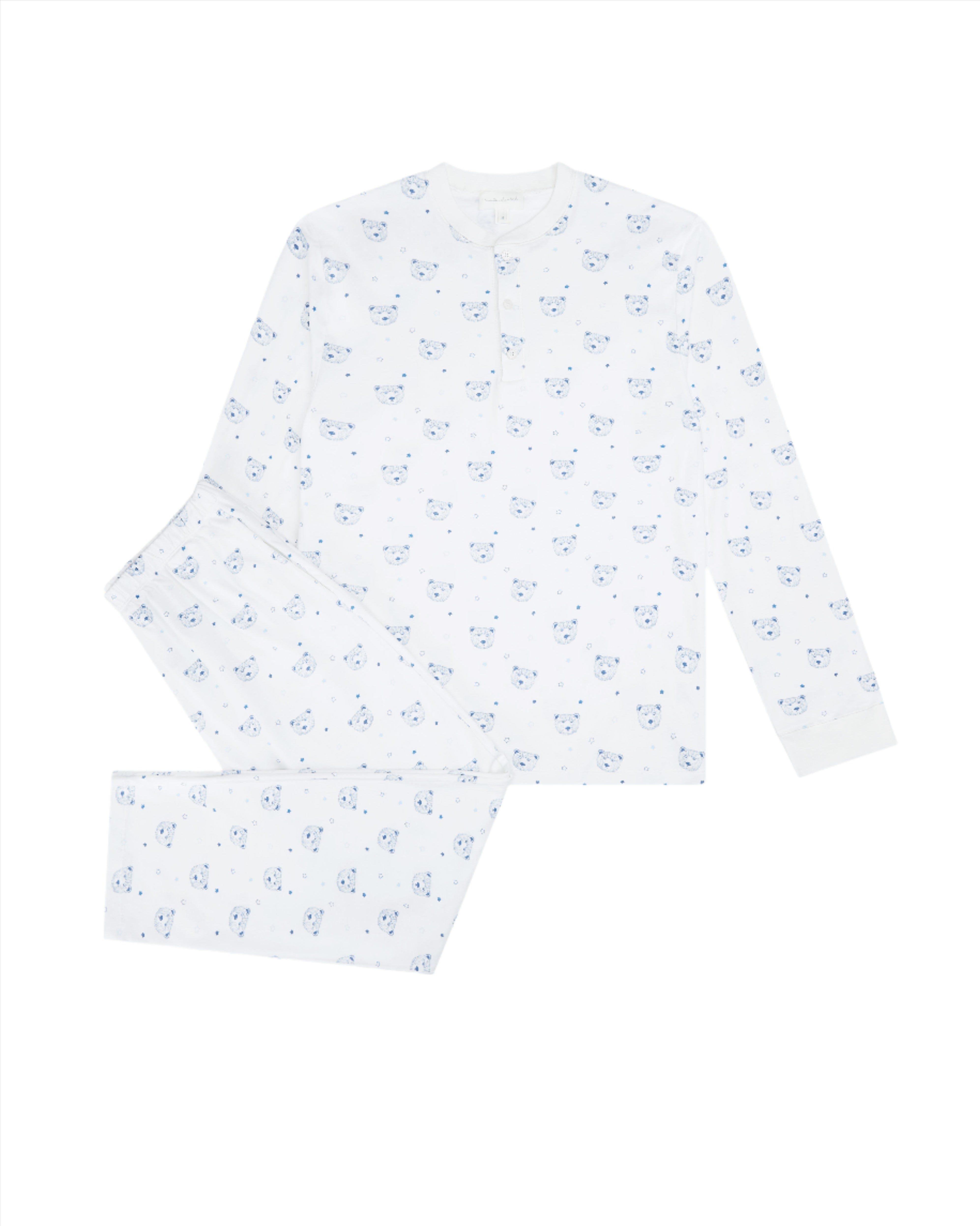 Bear Print Pajama in Adult Blue