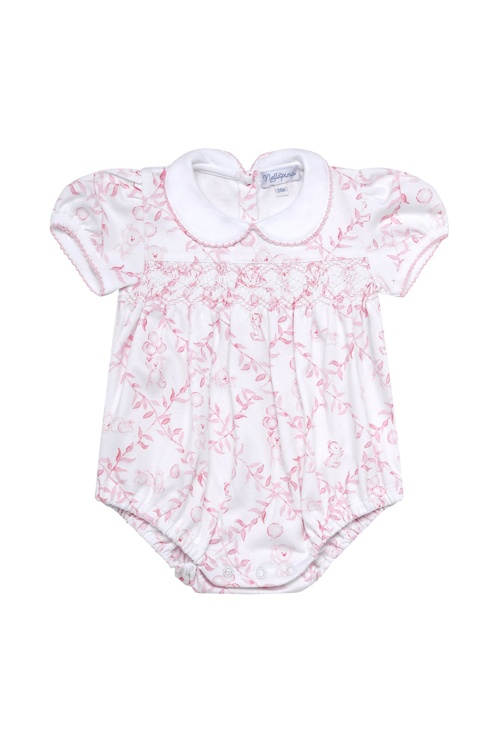 Pink Bears Trellace Smocked Bubble