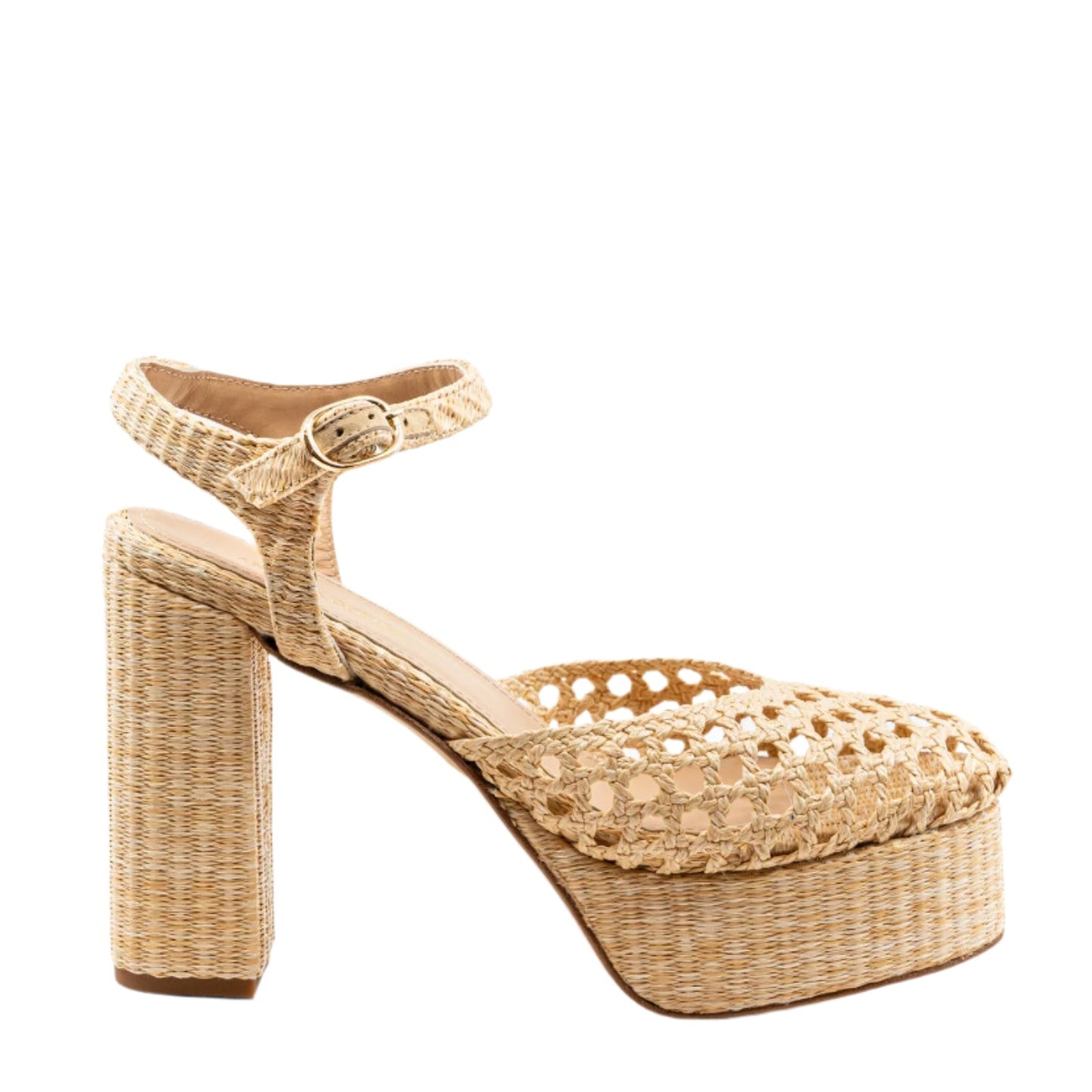 Beatriz Natural Raffia Platform