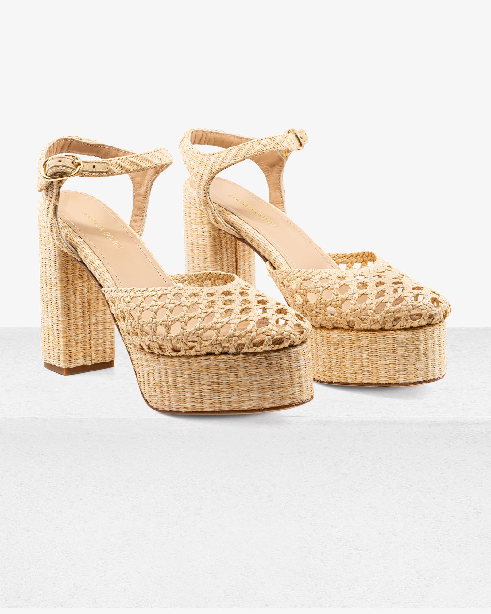 Beatriz Natural Raffia Platform