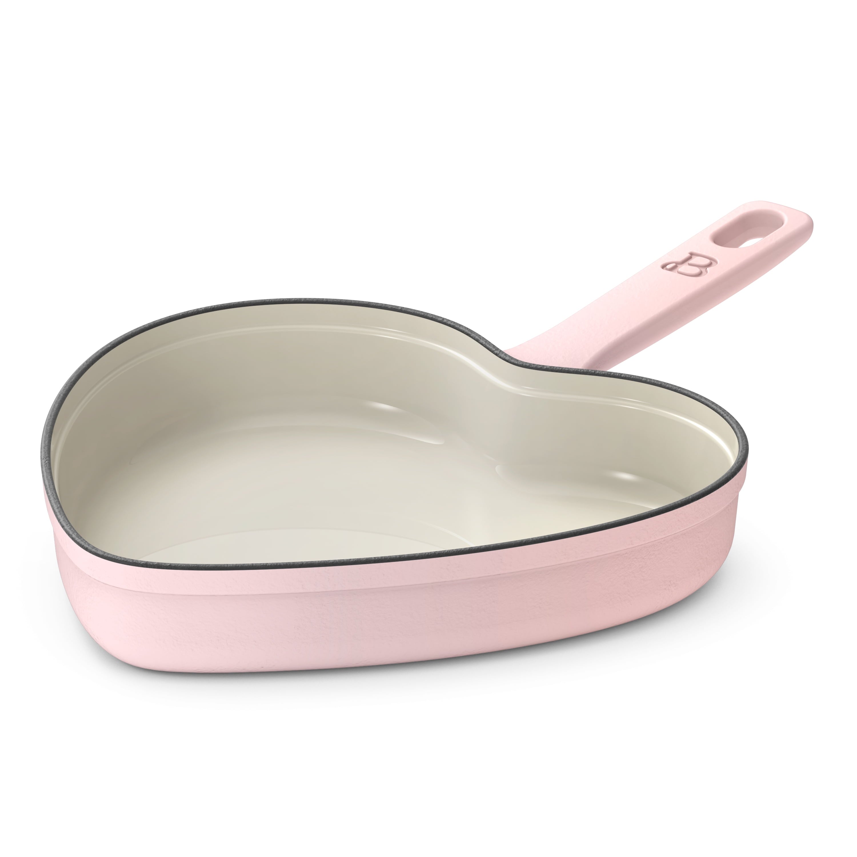 Cast Iron Heart Skillet in Pink Champagne