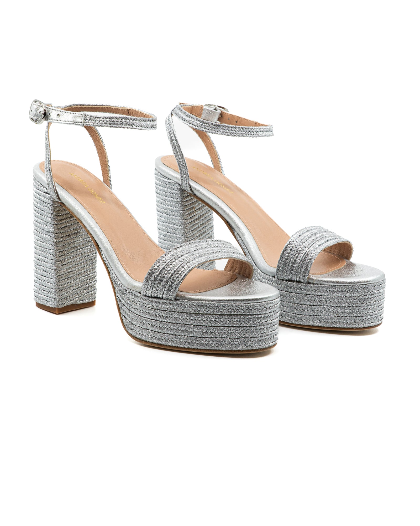 Becka Raffia Platform in Silver