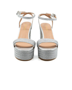 Becka Raffia Platform in Silver