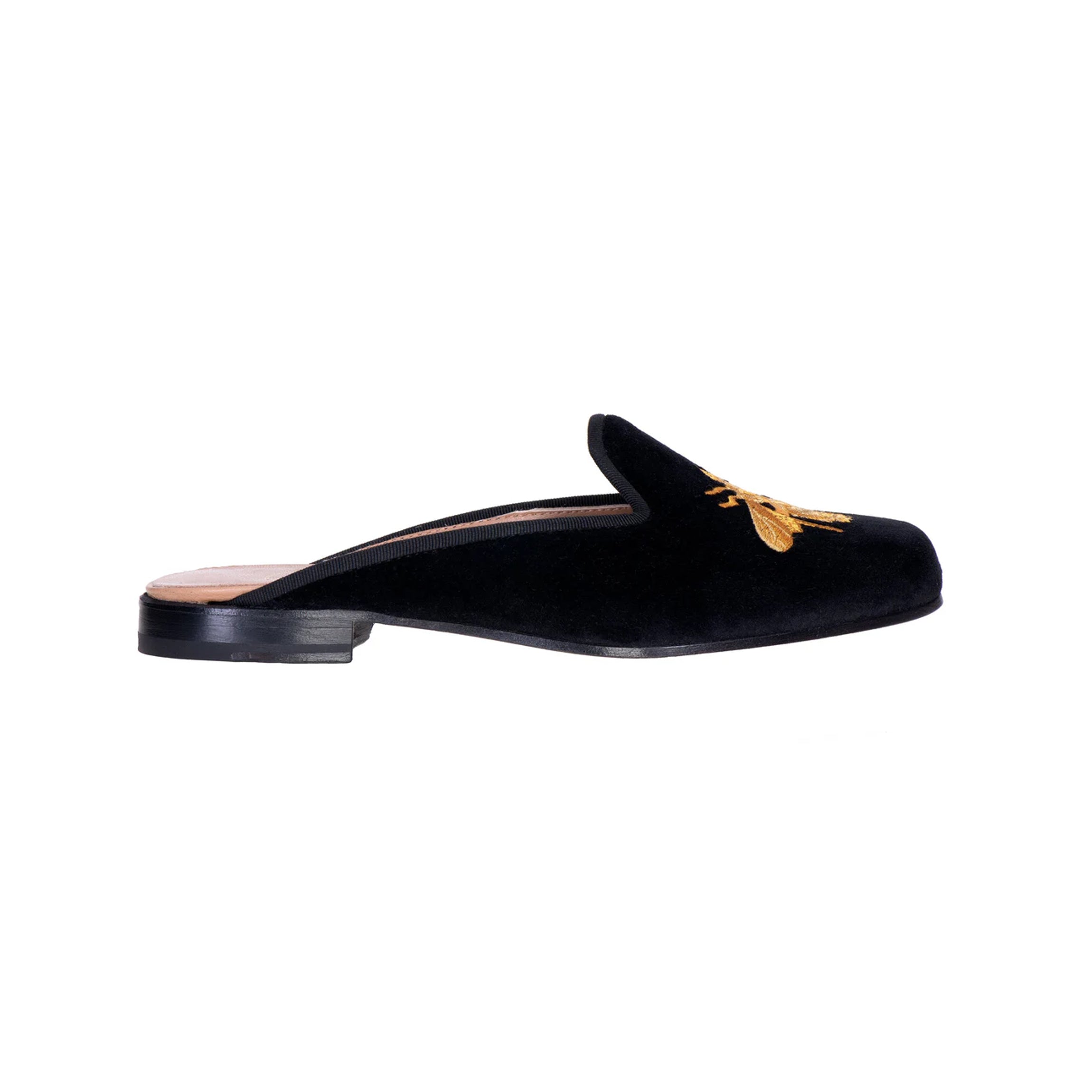 Bee Noir Velvet Mule
