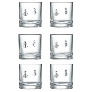 Bee Whiskey Glasses, Set of 6