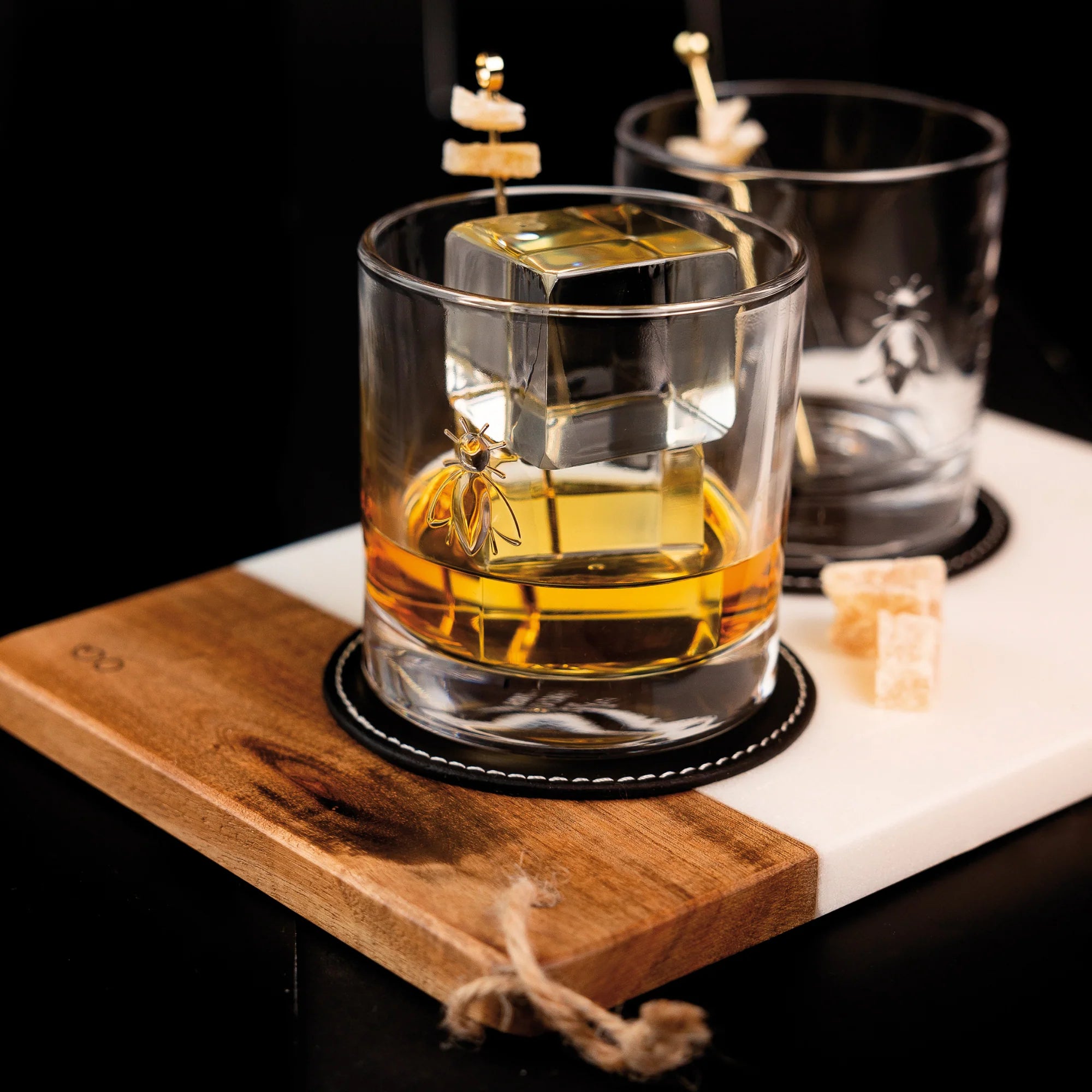 Bee Whiskey Glasses, Set of 6