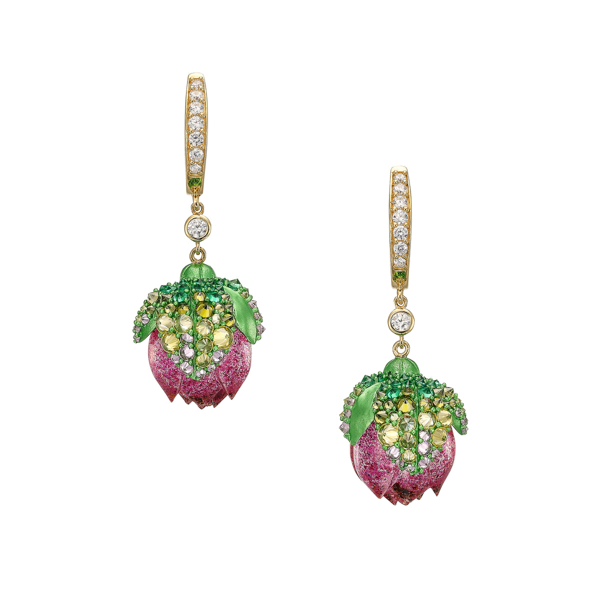 Beetroot Lotus Earrings