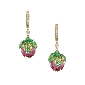 Beetroot Lotus Earrings