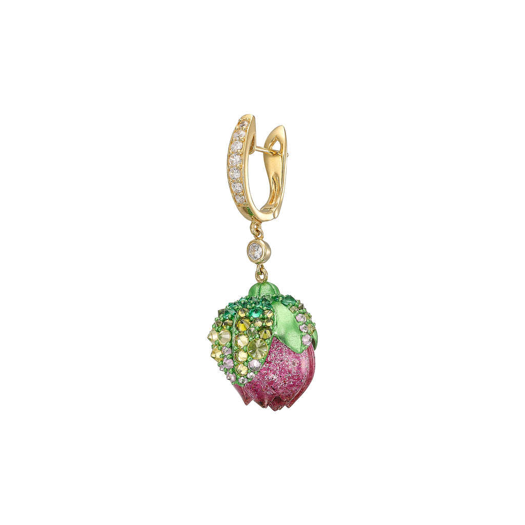 Beetroot Lotus Earrings