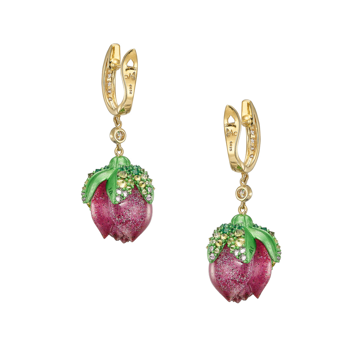 Beetroot Lotus Earrings